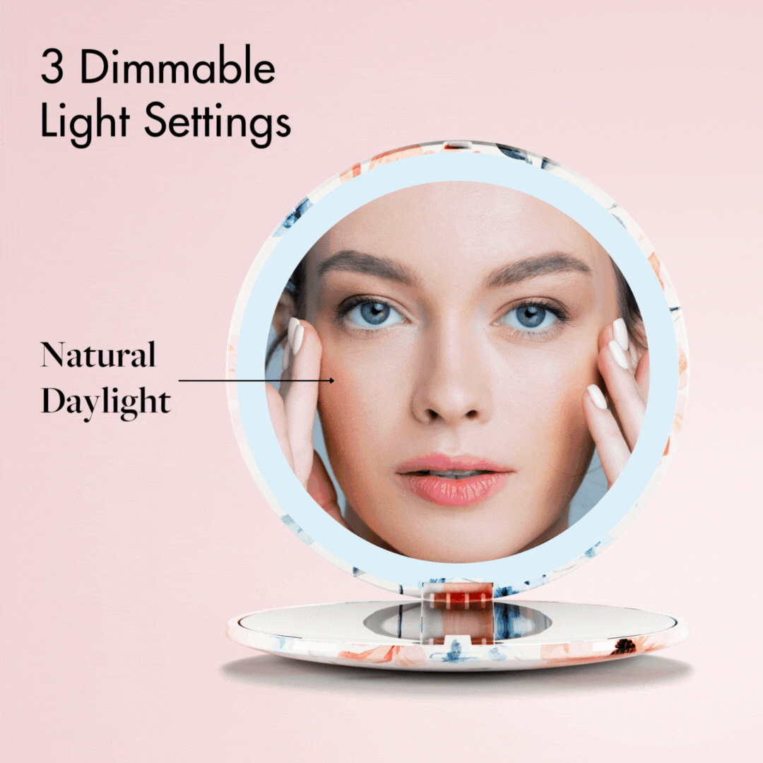 Mini Taylor LED Compact Mirror | Romantic Florals